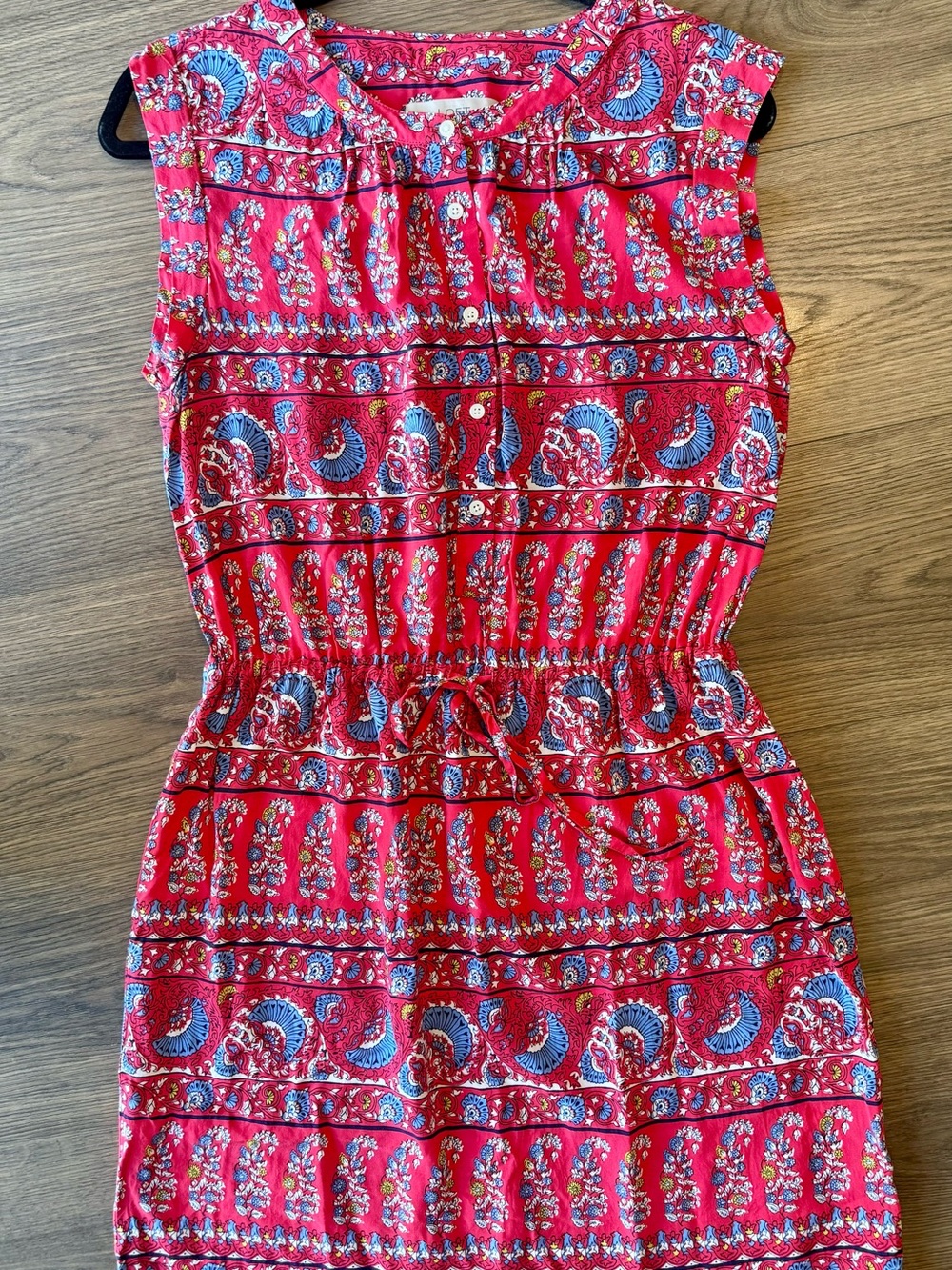 LOFT Red Floral Paisley Sleeveless Dress